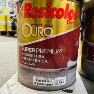 Lote x3: latas Resicolor acrílico ouro de 3.24 y 6L