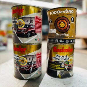 Lote x4: 3 latas resicolor pisos - cimentados y todo en uno protector para madera y granito 900ml