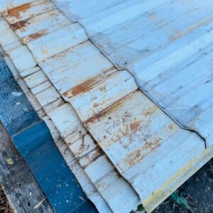 Lote x15 recortes de chapa trapecio 1,10X0,57 / 1,10X1,05 m