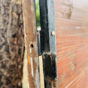 Portón en madera y hierro 2 hojas 3,24x2,66 m