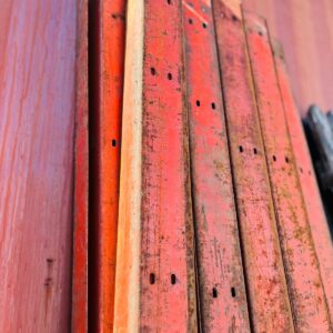 Lote x20 parantes en hierro, color naranja 2,06x0.08x0.08 m
