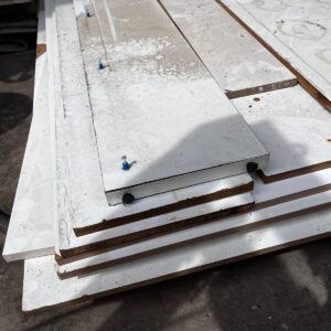 Lote x15 tablas en mdf, color blanco 2,31x0,24 | 2,43x0,69 m