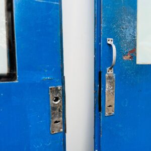 Lote x2 hojas de puerta en chapa, color azul 0,85x2,05 m